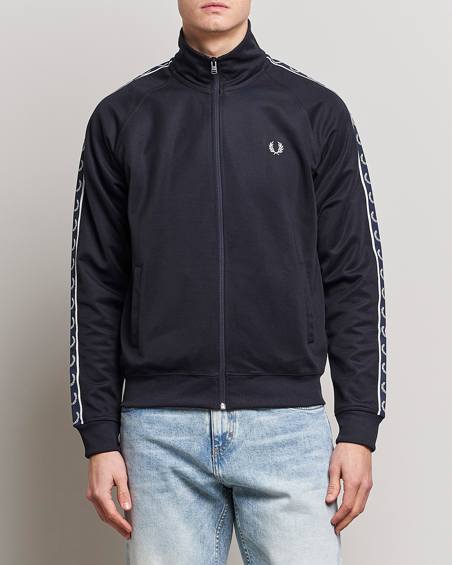 Herren | Pullover | Fred Perry | Taped Track Jacket Navy/White