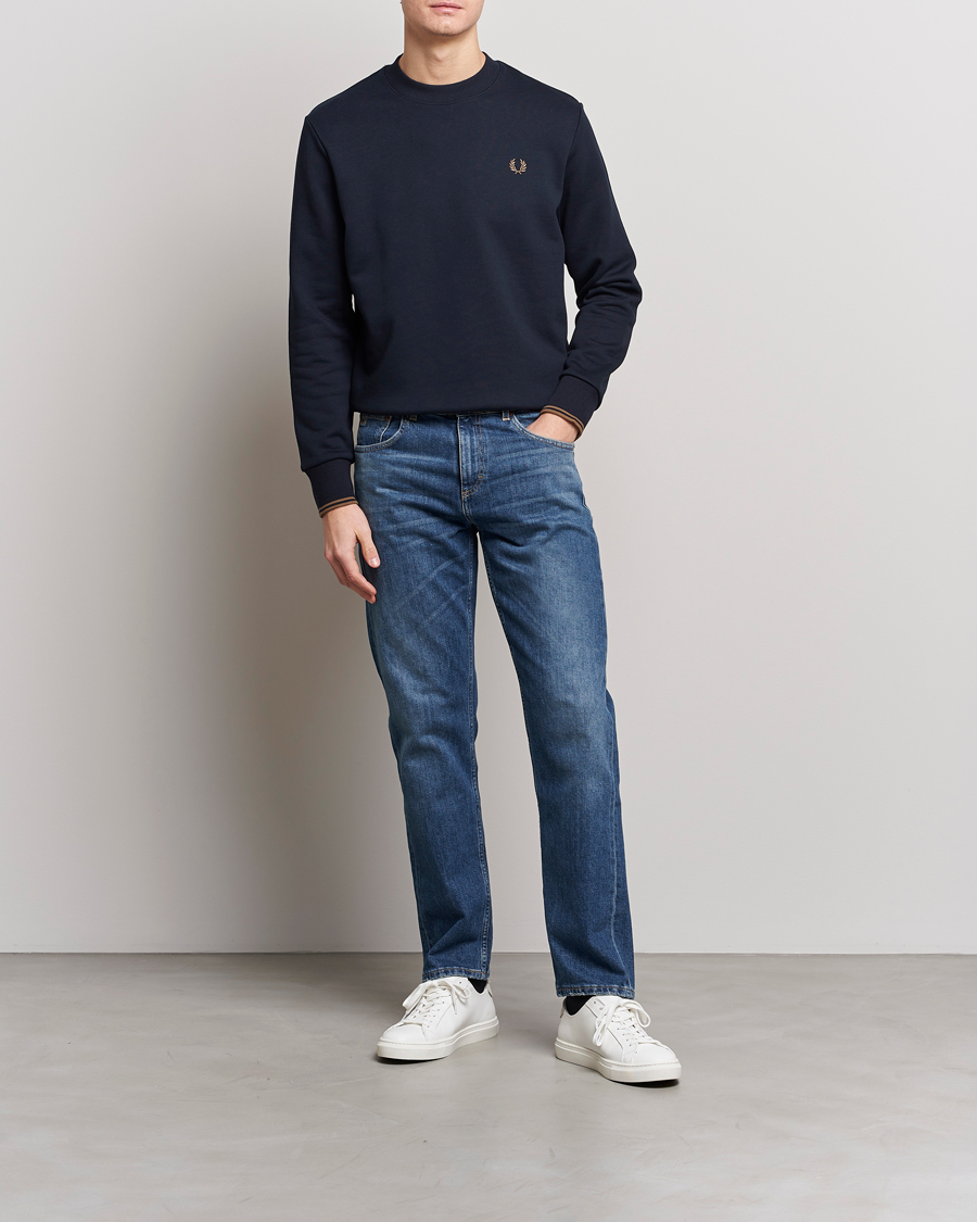 Herren | Pullover | Fred Perry | Crew Neck Sweatshirt Navy