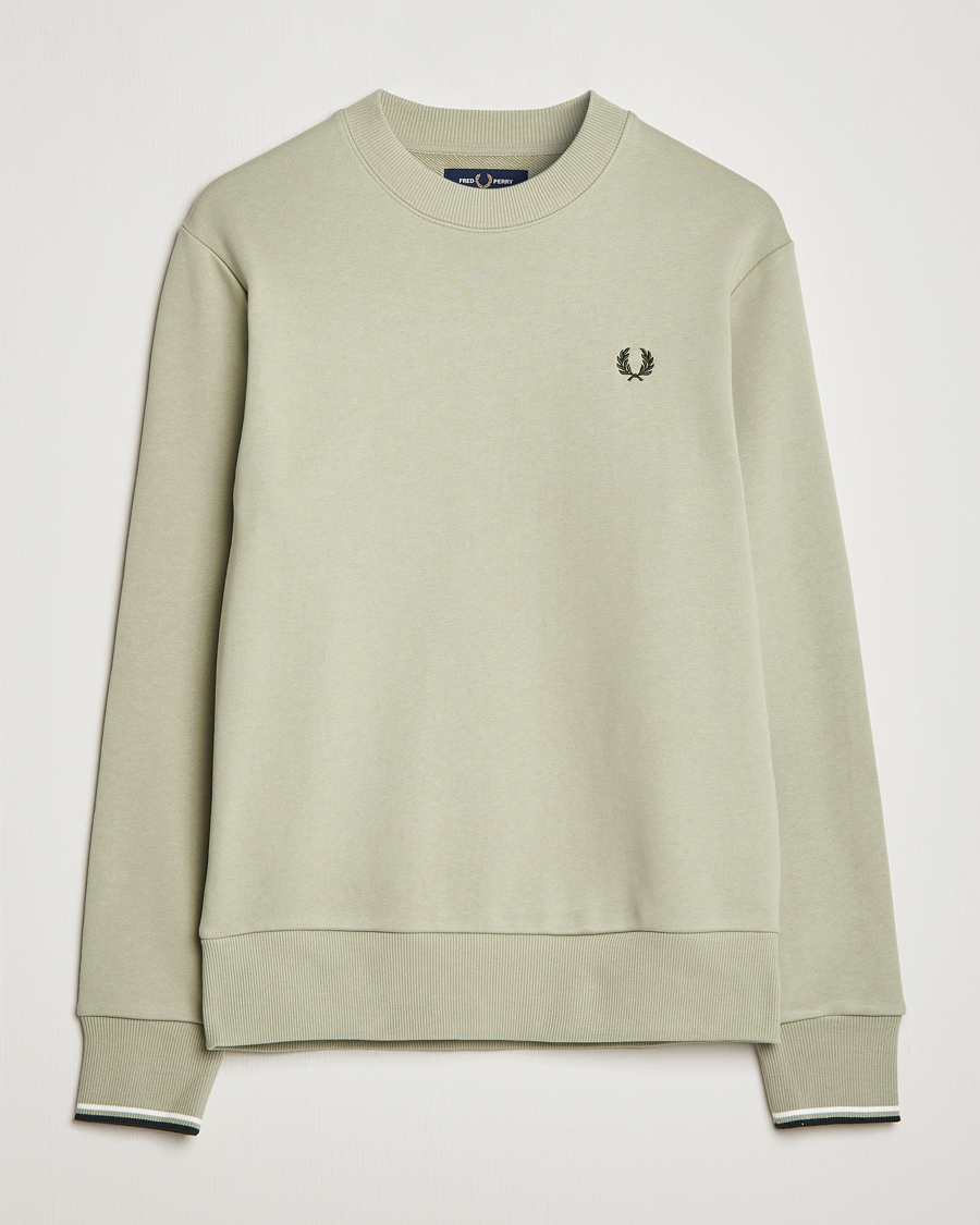 Herren | Pullover | Fred Perry | Crew Neck Sweatshirt Sea Gras