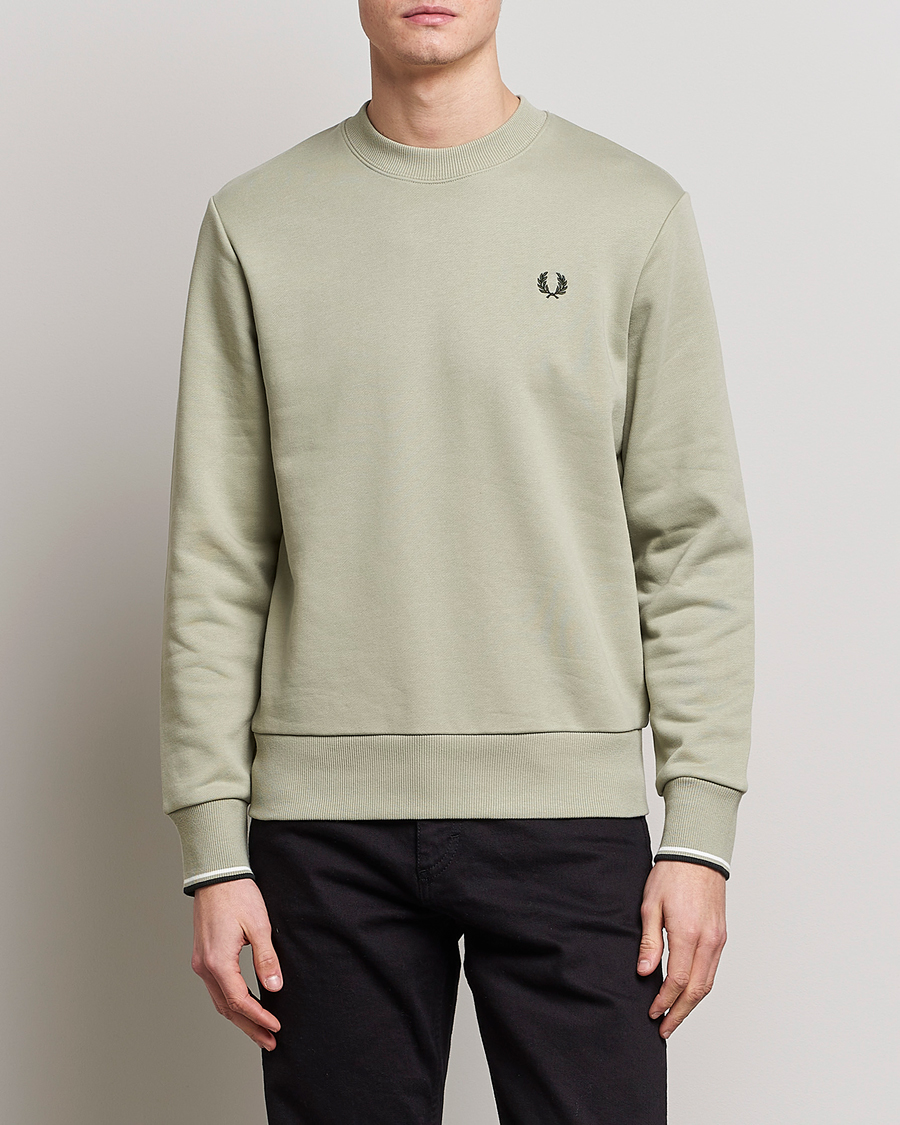 Herren | Pullover | Fred Perry | Crew Neck Sweatshirt Sea Gras