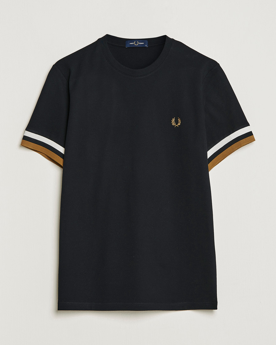 Herren | T-Shirts | Fred Perry | Boled Tipped Pique T-Shirt Black
