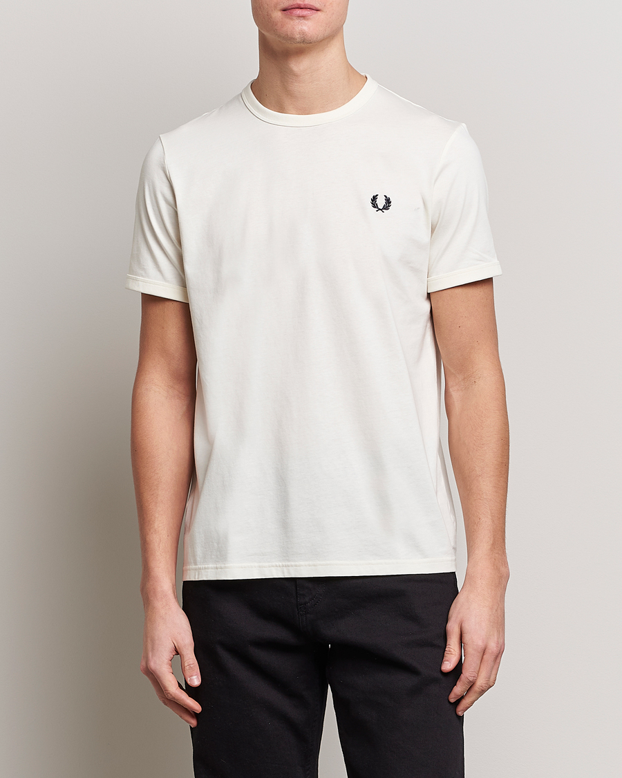 Herren | T-Shirts | Fred Perry | Ringer T-Shirt Ecru