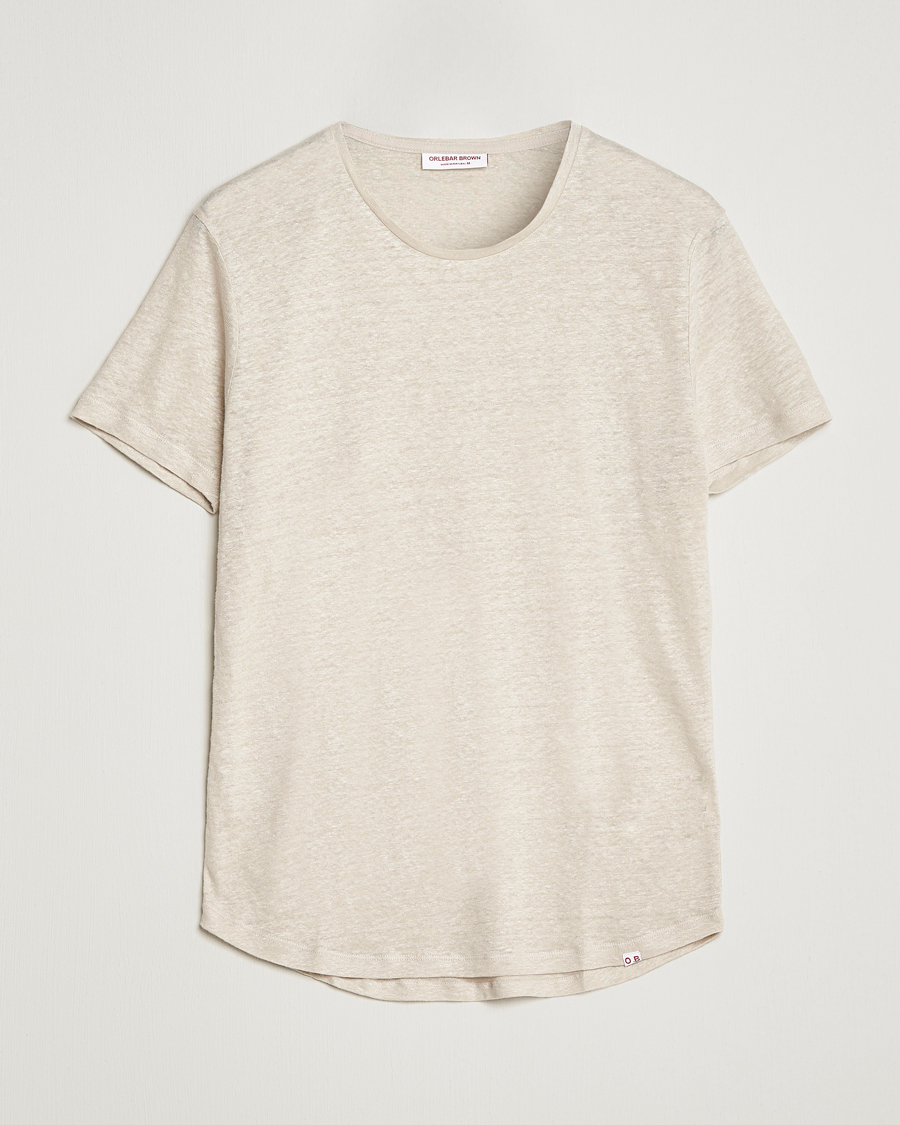 Herren | T-Shirts | Orlebar Brown | OB Linen Crew Neck Tee Pebble