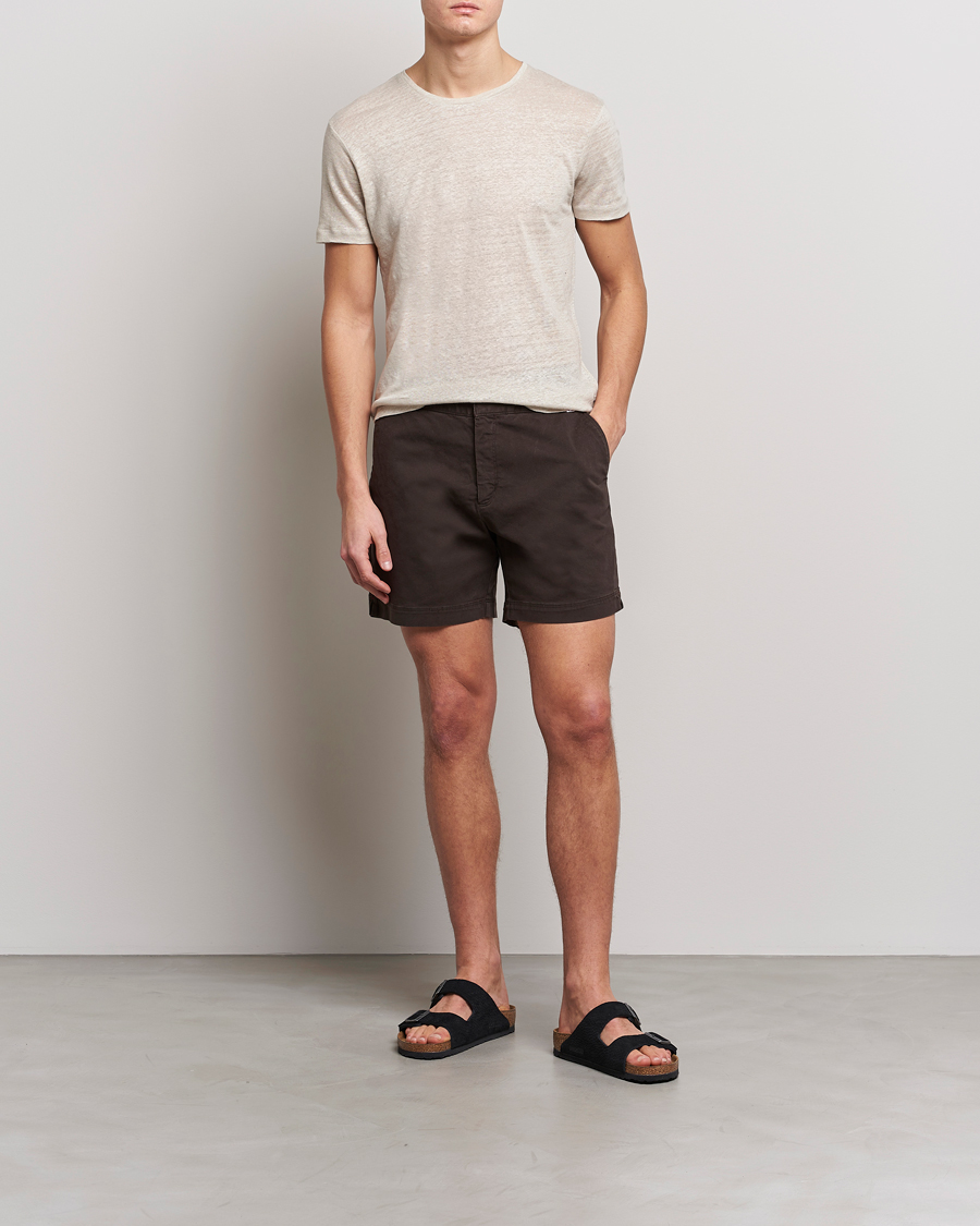 Herren | T-Shirts | Orlebar Brown | OB Linen Crew Neck Tee Pebble