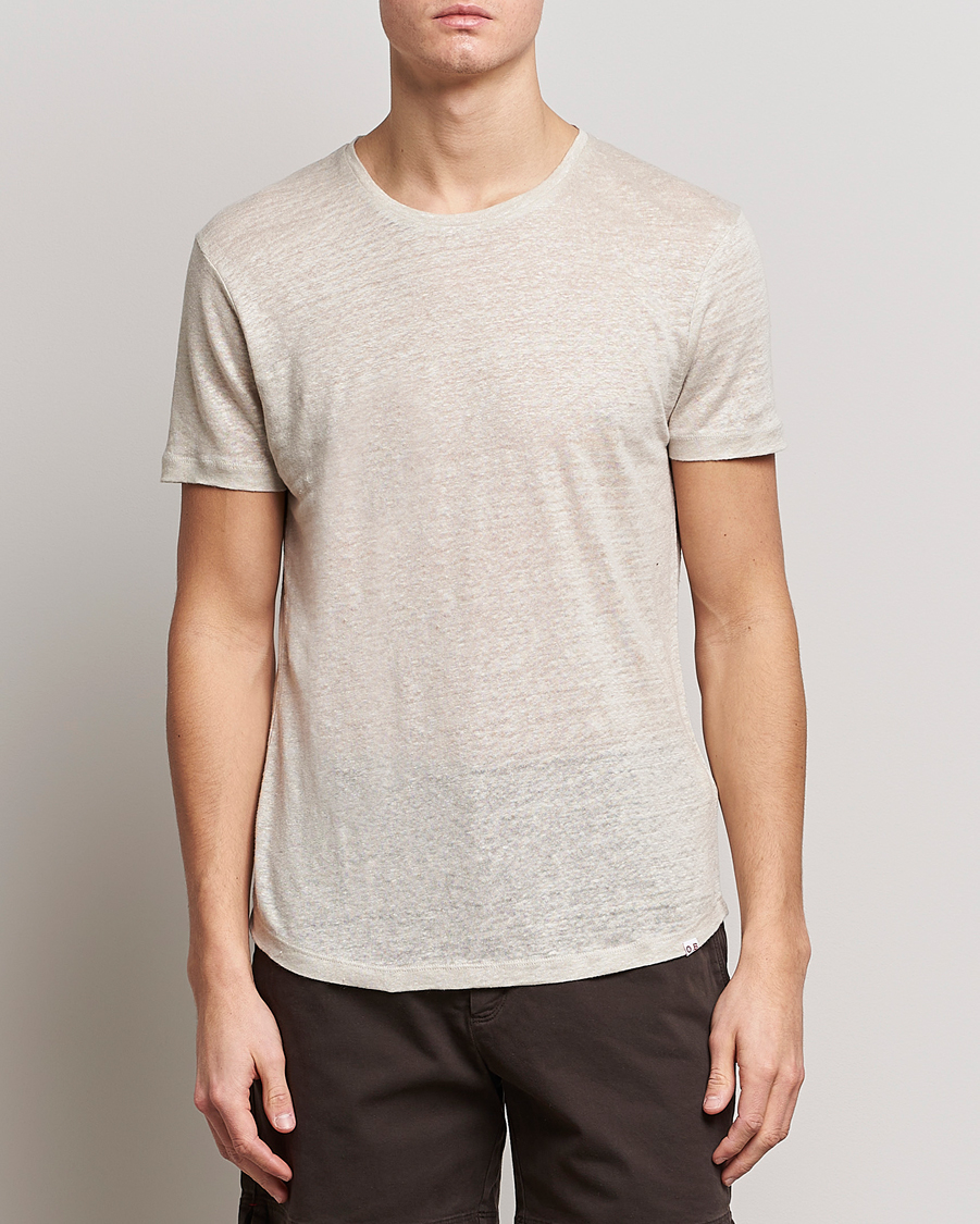 Herren | T-Shirts | Orlebar Brown | OB Linen Crew Neck Tee Pebble