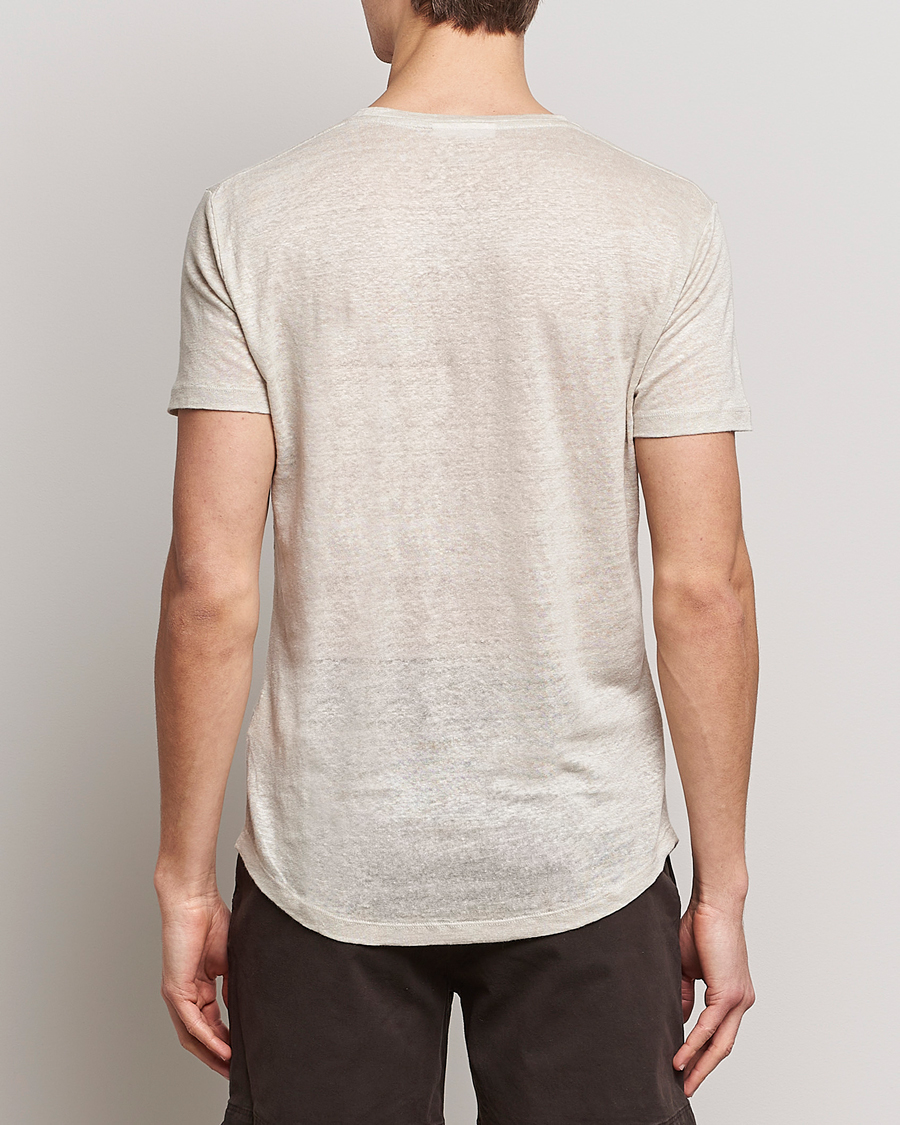 Herren | T-Shirts | Orlebar Brown | OB Linen Crew Neck Tee Pebble