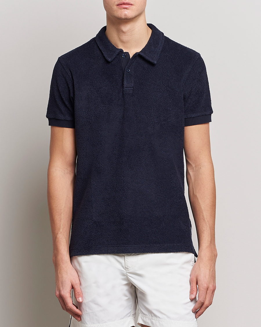 Herren | Poloshirts | Orlebar Brown | Lorenzo Cotton Terry Polo Night Iris