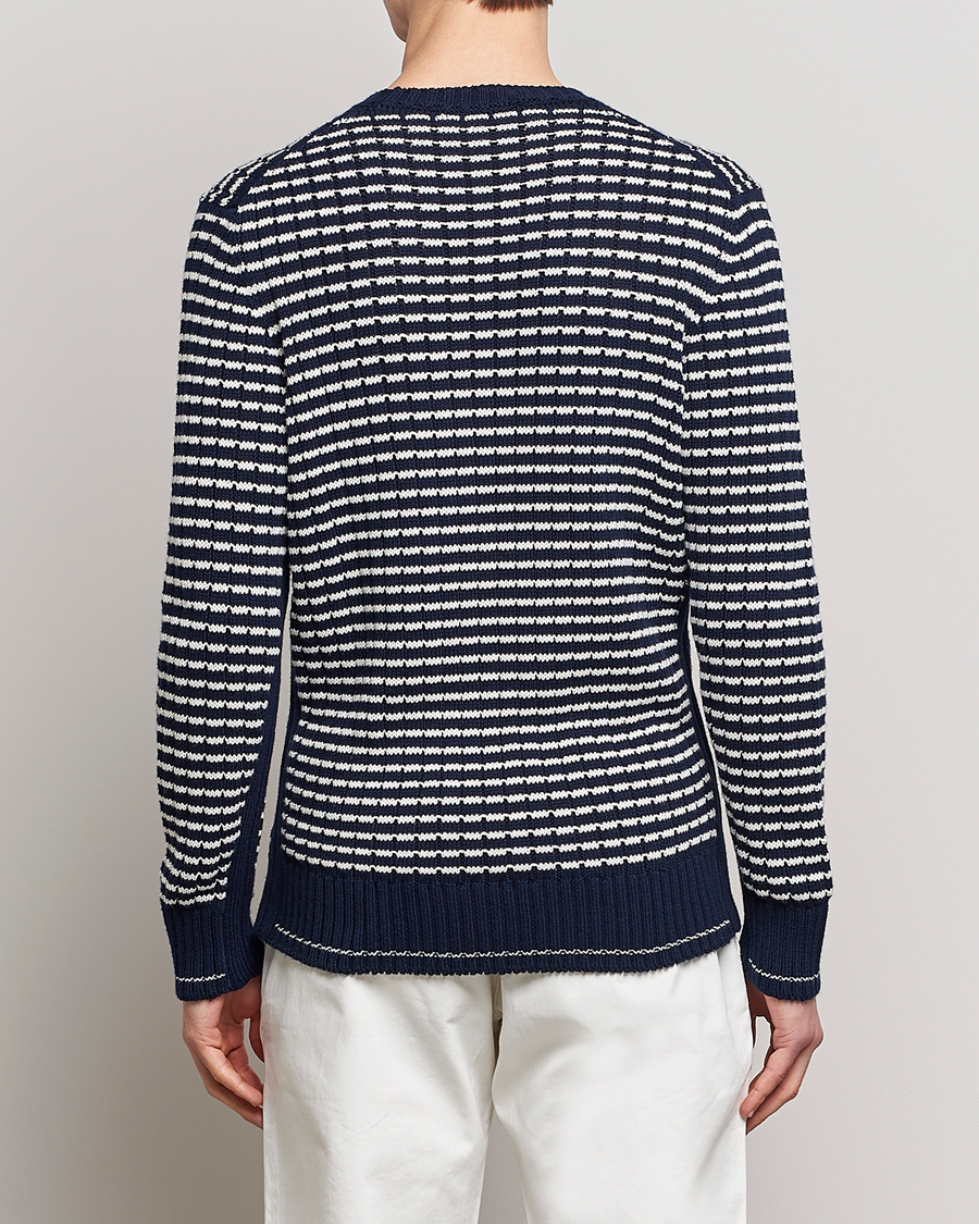 Herren | Pullover | Orlebar Brown | Lorca Organic Cotton Side Stripe Night Iris/Sea Mist