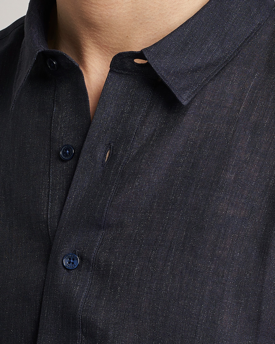 Herren | Hemden | Orlebar Brown | Percy Smart Linen Shirt Dark Navy