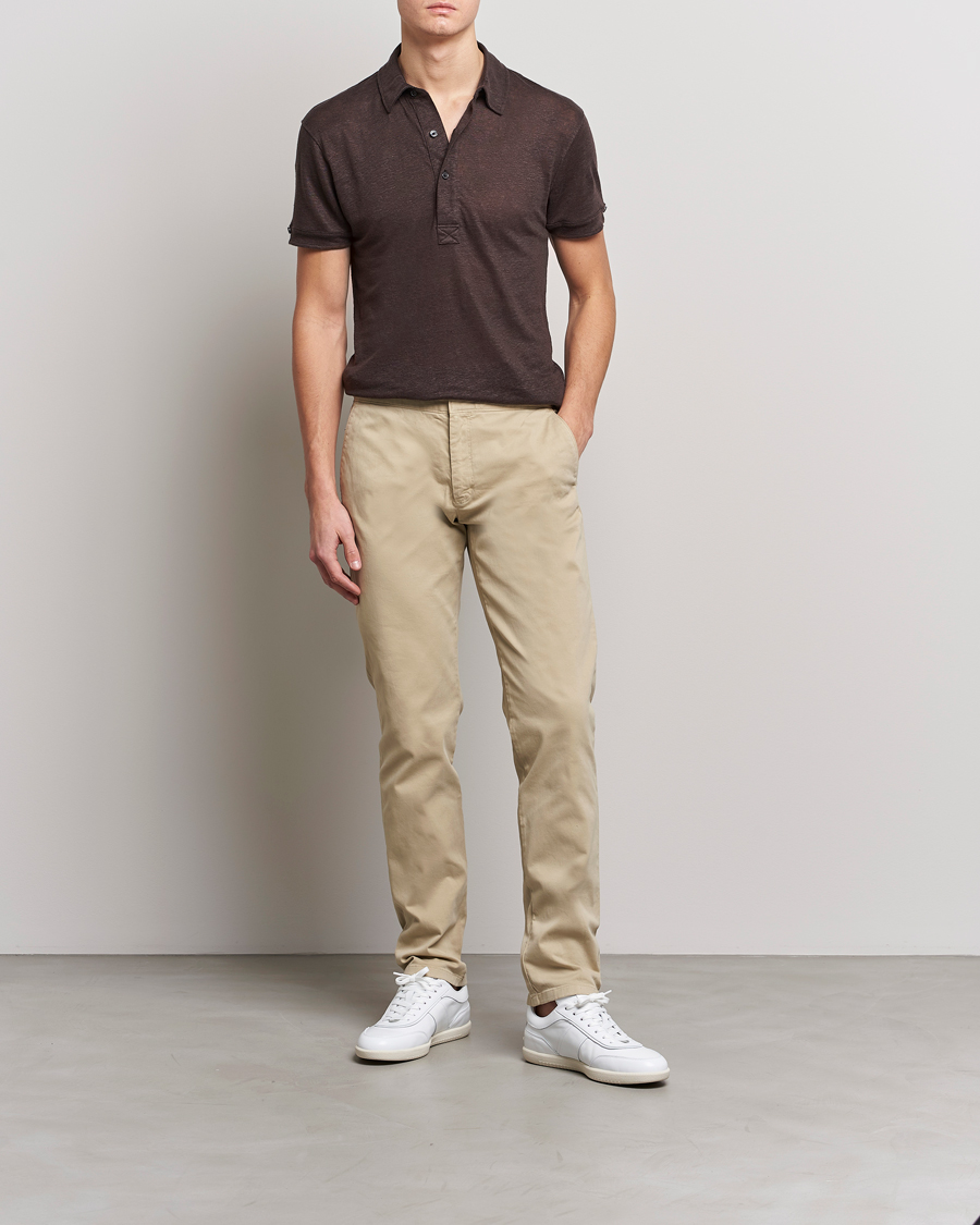 Herren | Poloshirts | Orlebar Brown | Sebastian Linen Polo Truffle