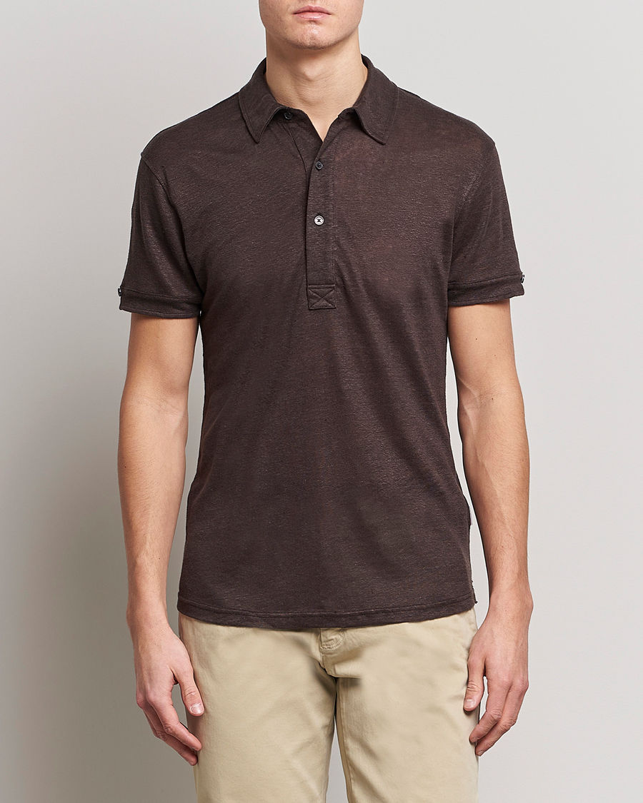 Herren | Poloshirts | Orlebar Brown | Sebastian Linen Polo Truffle