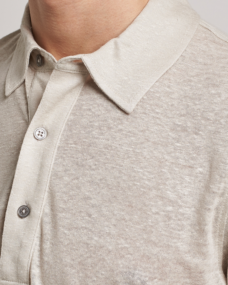 Herren | Poloshirts | Orlebar Brown | Sebastian Linen Polo Pebble