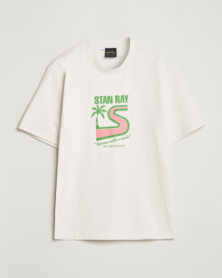 Herren | T-Shirts | Stan Ray | Printed Crew Neck T-Shirt Natural
