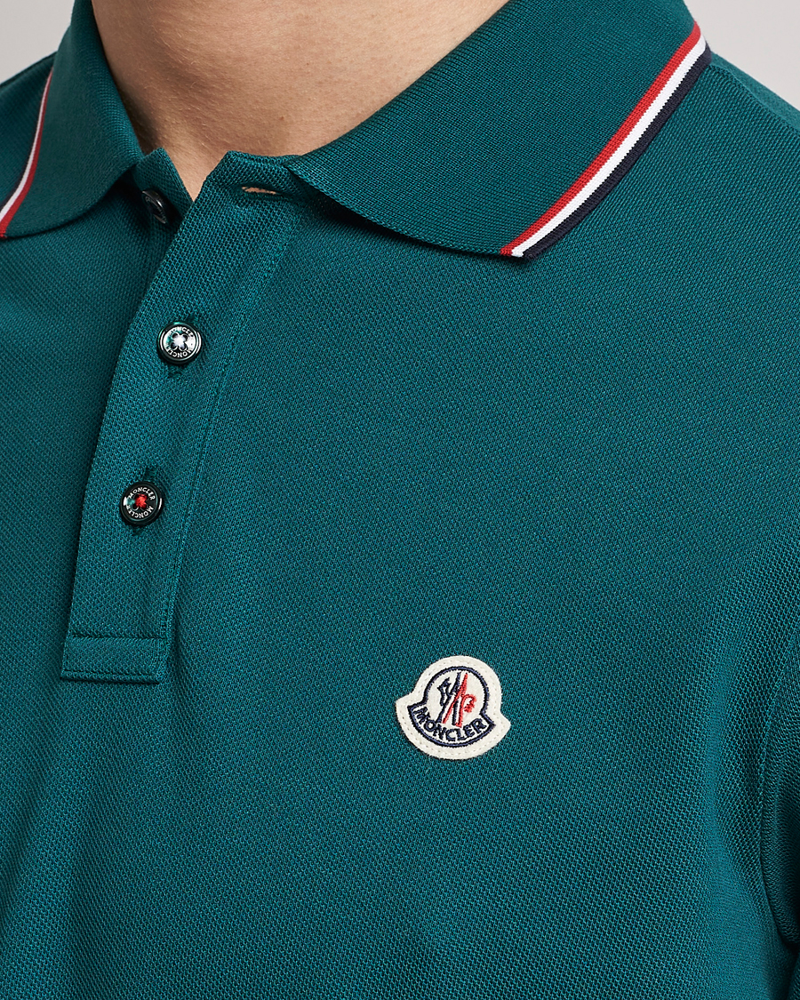Herren | Poloshirts | Moncler | Contrast Rib Polo Bottle Green