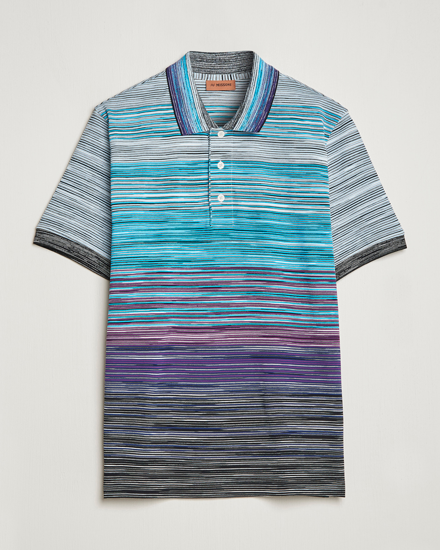 Herren | Poloshirts | Missoni | Short Sleeve Space Dye Polo Navy/Violet