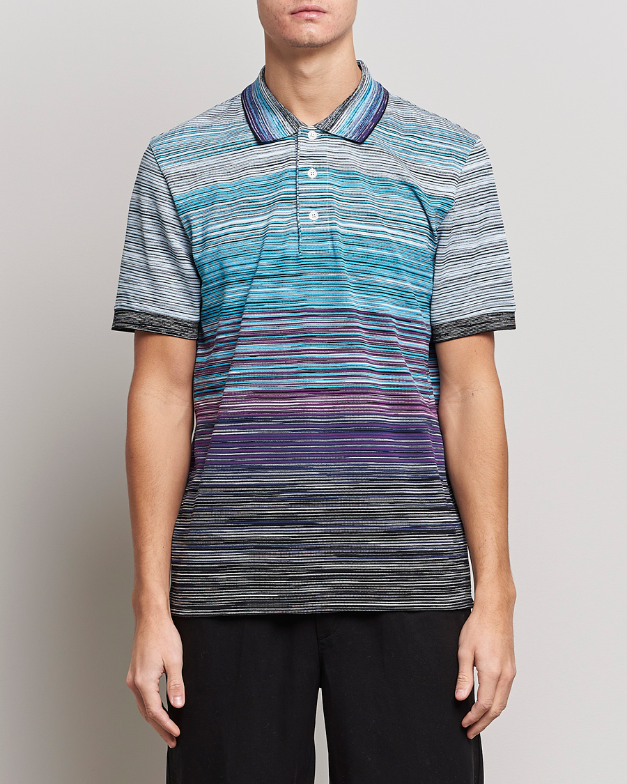 Herren | Poloshirts | Missoni | Short Sleeve Space Dye Polo Navy/Violet