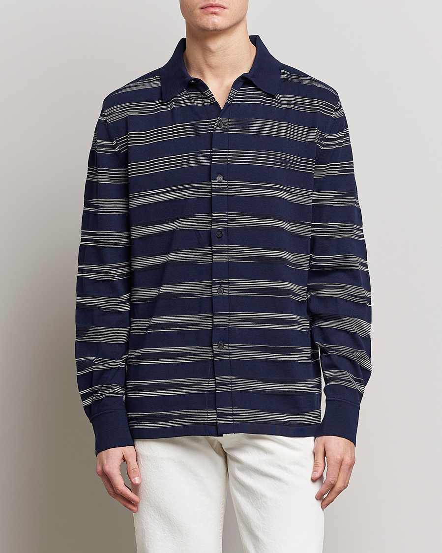 Herren | Hemden | Missoni | Space Dye Knitted Shirt Black/Navy