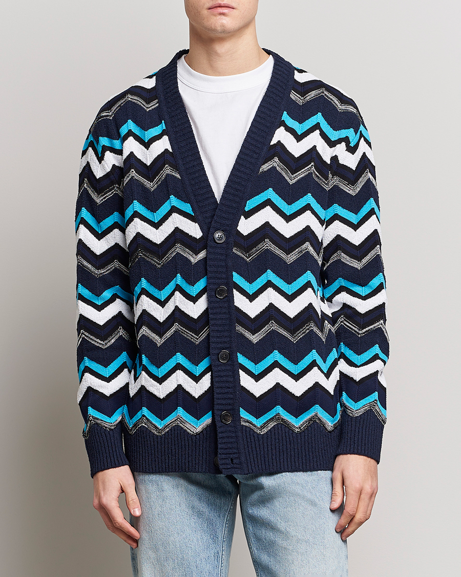 Herren | Pullover | Missoni | Maxi Cardigan Navy/White