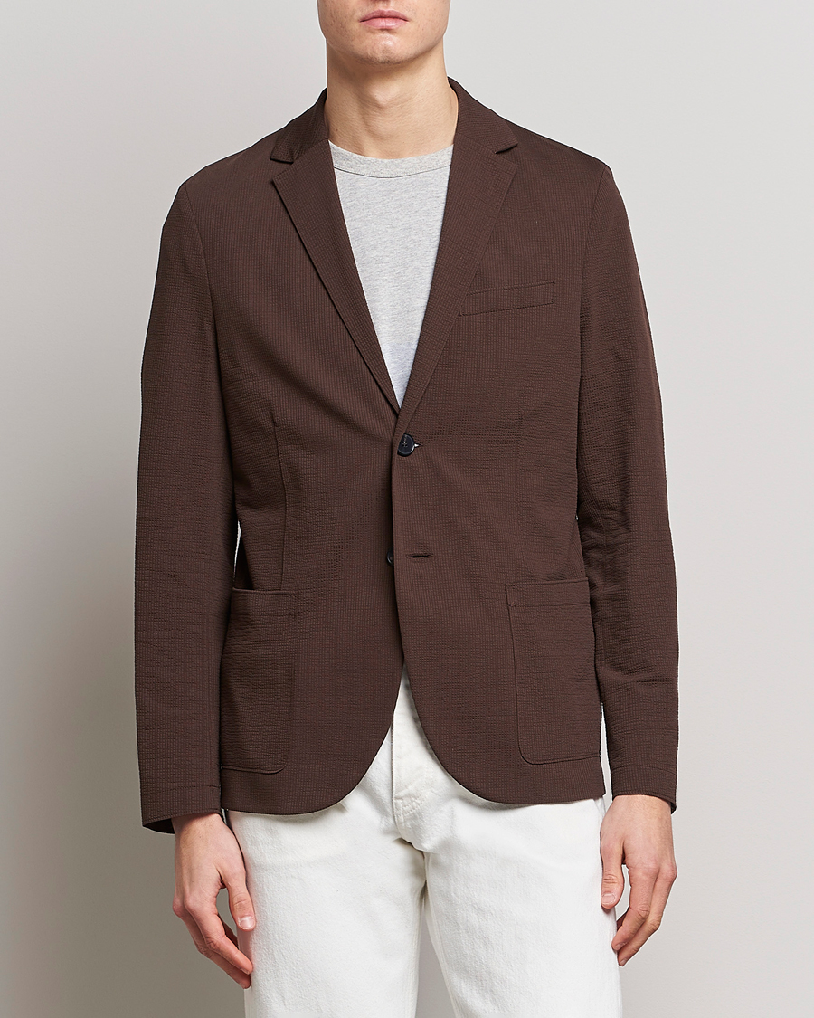 Herren | Sakkos | Harris Wharf London | Coolmax Seersucker Blazer Brown