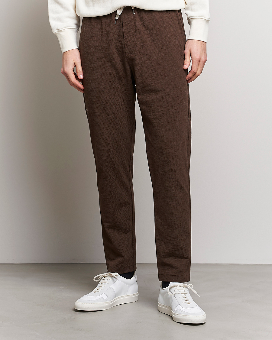 Herren | Hosen | Harris Wharf London | Coolmax Seersucker Trouser Brown