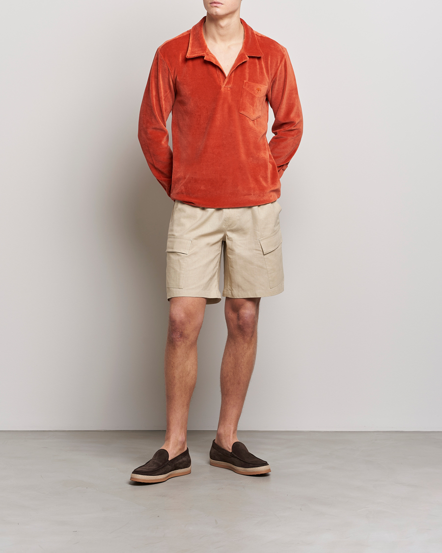 Herren | Shorts | OAS | Cargo Linen Shorts Beige