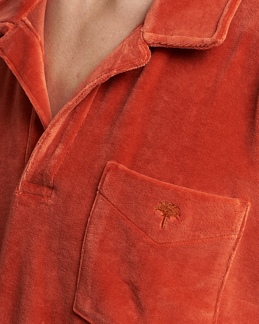 Herren | Hemden | OAS | Long Sleeve Velour Shirt Burnt Orange