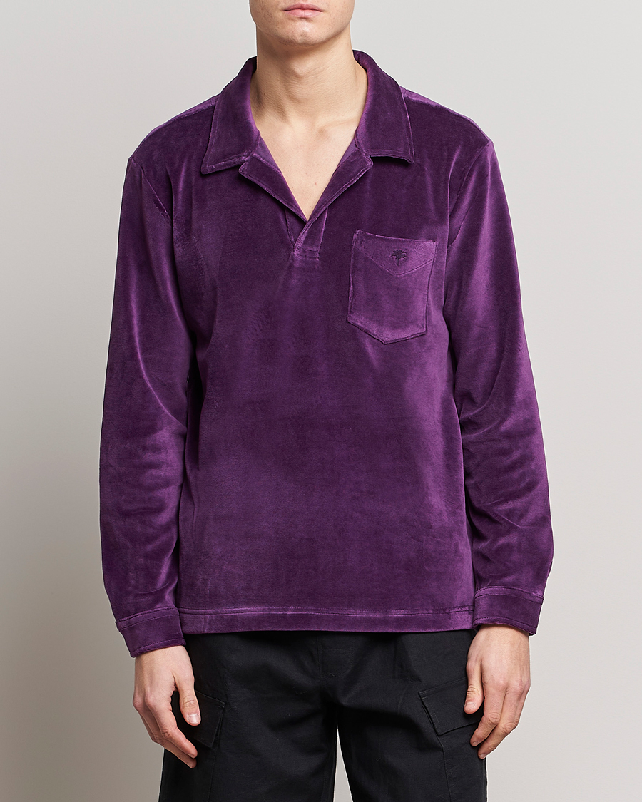 Herren | Hemden | OAS | Long Sleeve Velour Shirt Purple