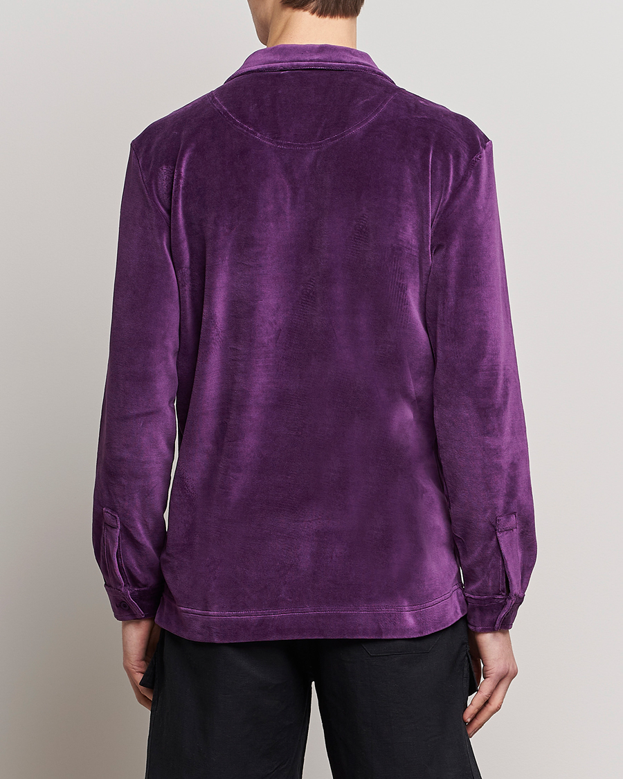 Herren | Hemden | OAS | Long Sleeve Velour Shirt Purple