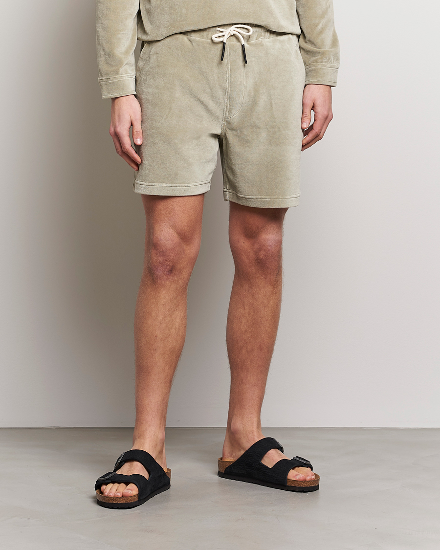 Herren | Shorts | OAS | Drawstring Velour Shorts Washed Grey