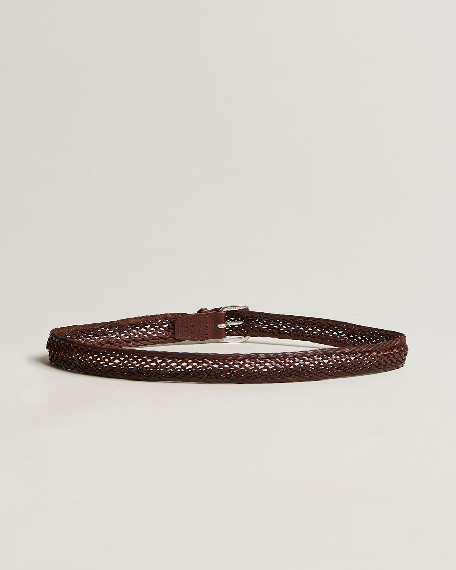 Herren | Orciani Braided Leather Belt 3,5 cm Cognac | Orciani | Braided Leather Belt 3,5 cm Cognac