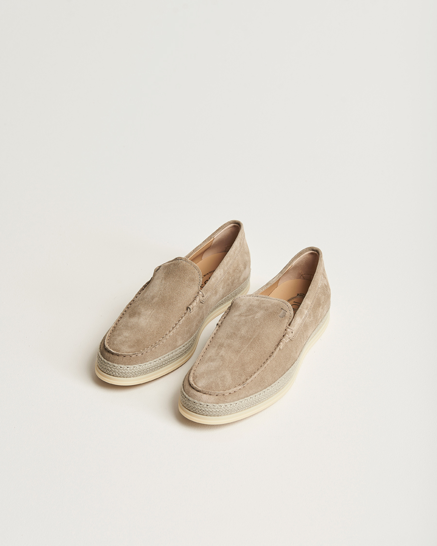Herren | Tod's Raffia Loafers Taupe Suede | Tod's | Raffia Loafers Taupe Suede