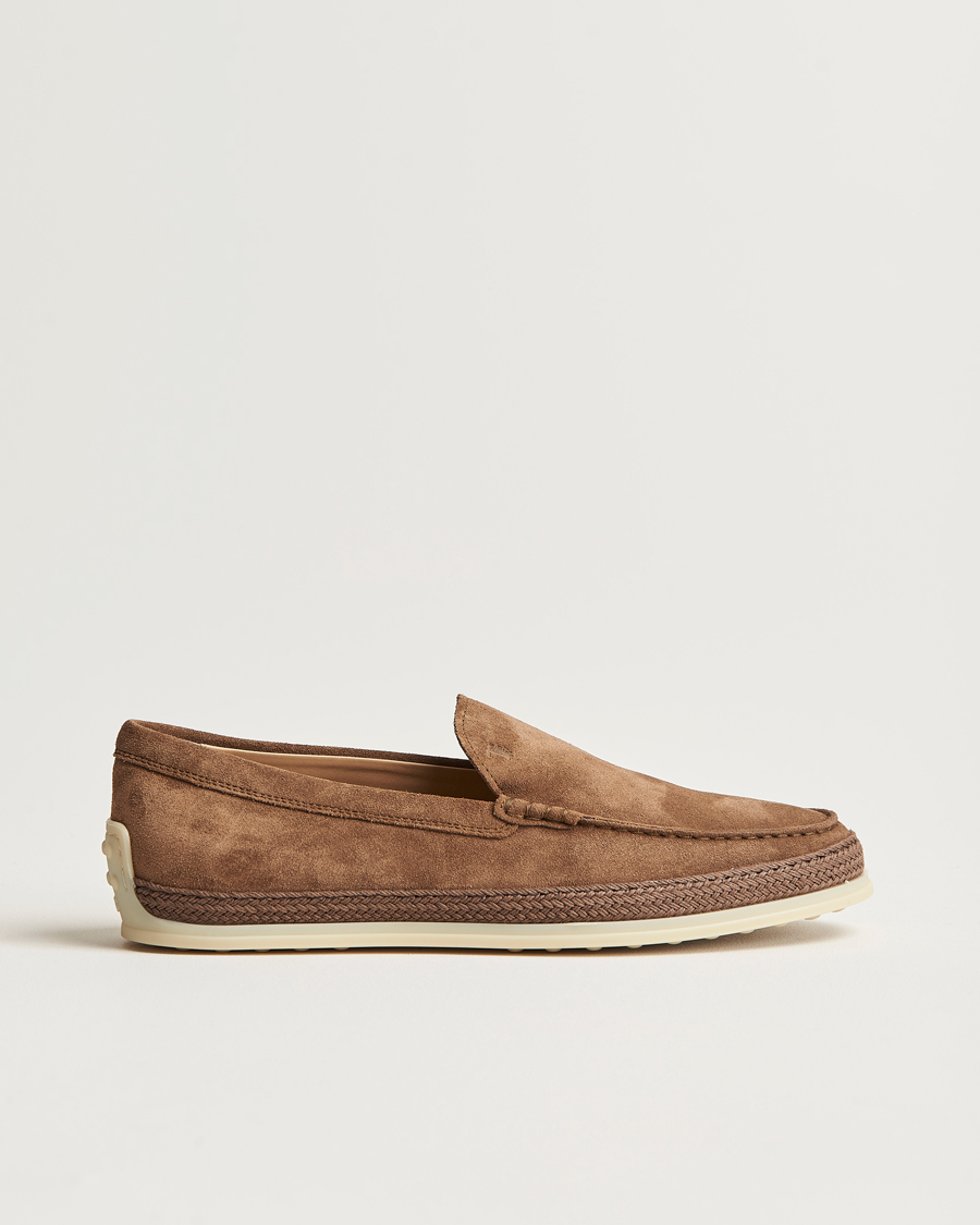 Herren | Tod's Raffia Loafers Brown Suede | Tod's | Raffia Loafers Brown Suede