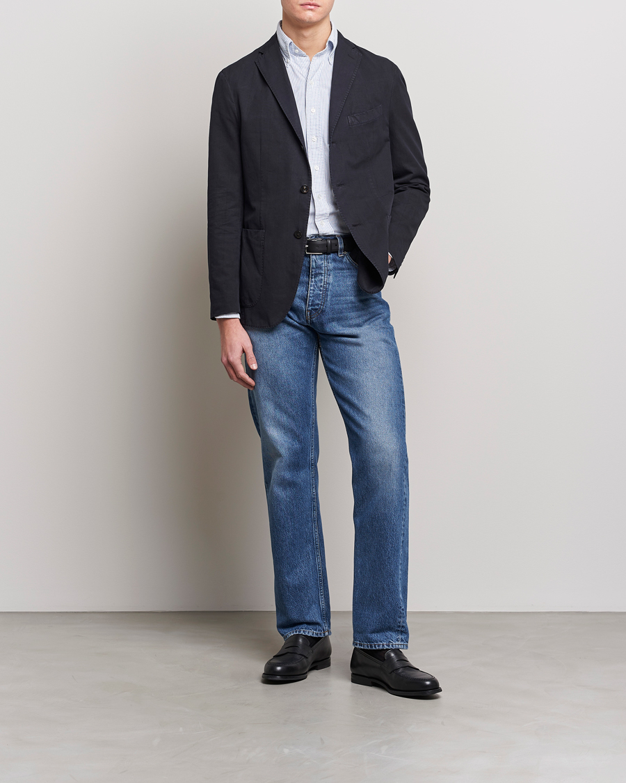 Herren | Sakkos | Boglioli | Cotton/Silk Prince Of Wales Check Blazer Navy