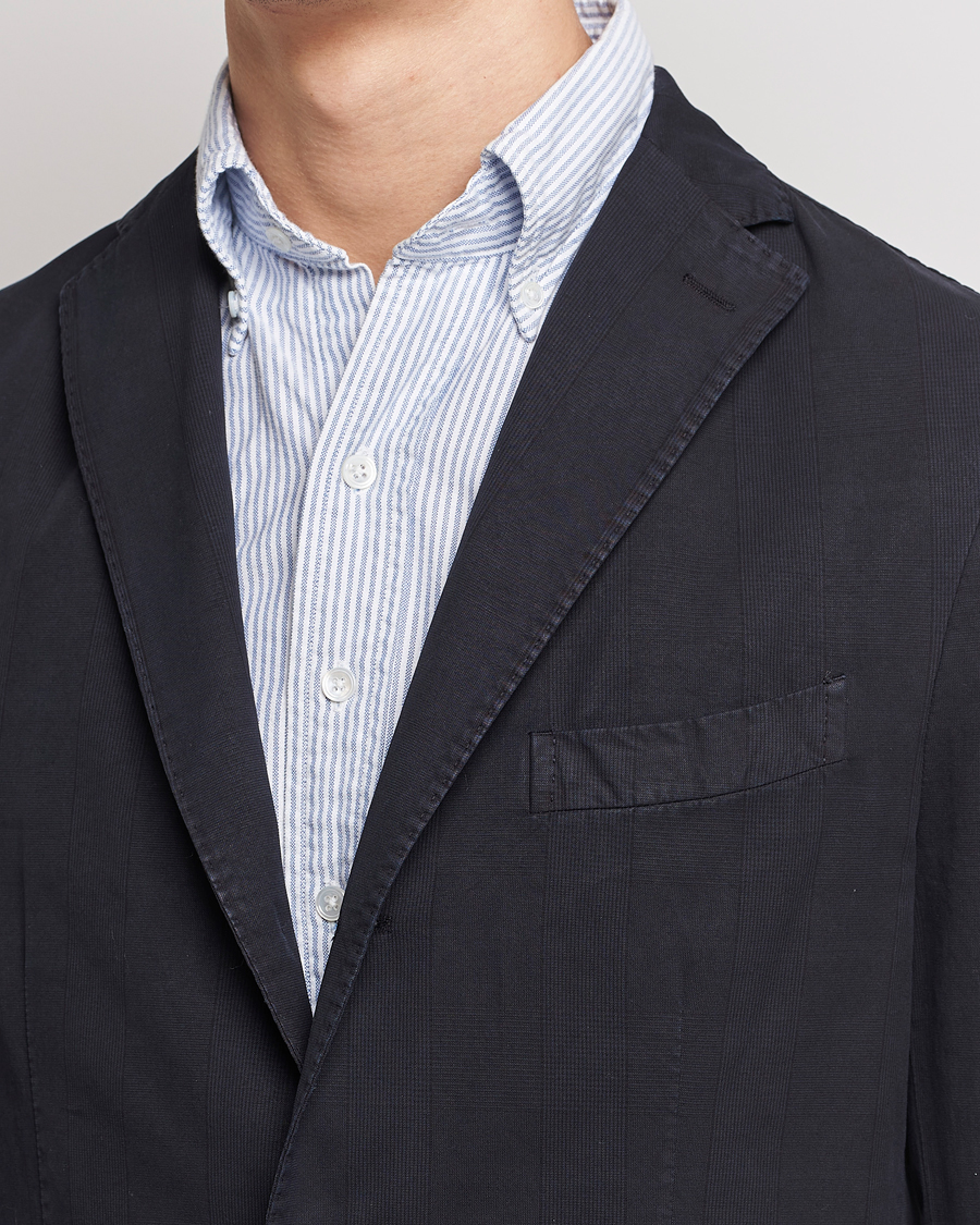 Herren | Sakkos | Boglioli | Cotton/Silk Prince Of Wales Check Blazer Navy