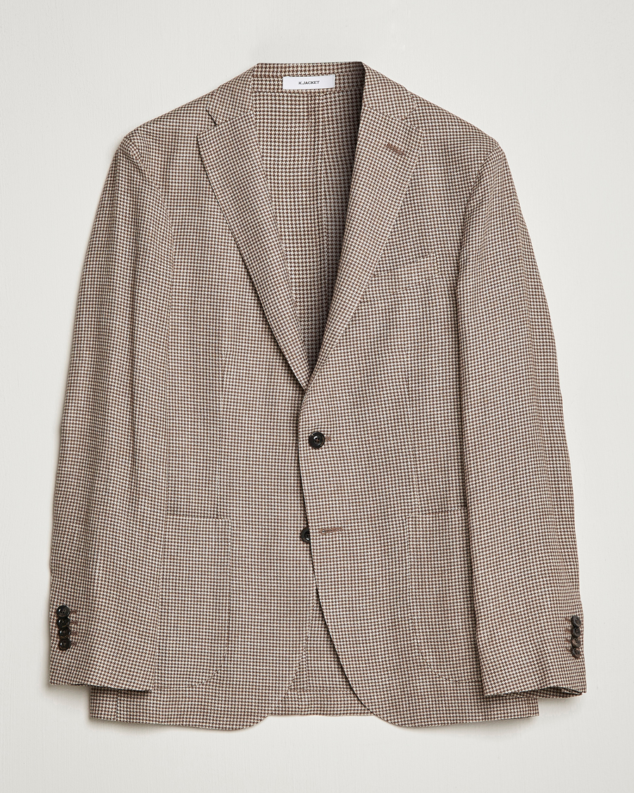 Herren | Sakkos | Boglioli | Wool/Linen Houndstooth Blazer Beige