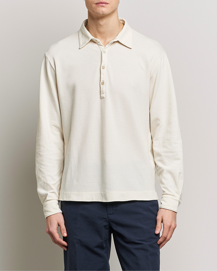 Herren | Pullover | Boglioli | Long Sleeve Polo Beige