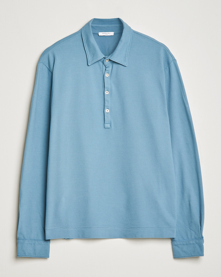 Herren | Pullover | Boglioli | Long Sleeve Polo Light Blue