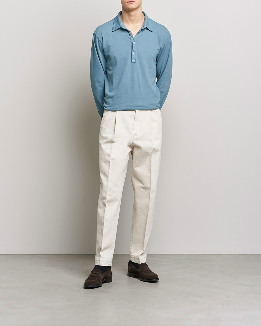 Herren | Pullover | Boglioli | Long Sleeve Polo Light Blue