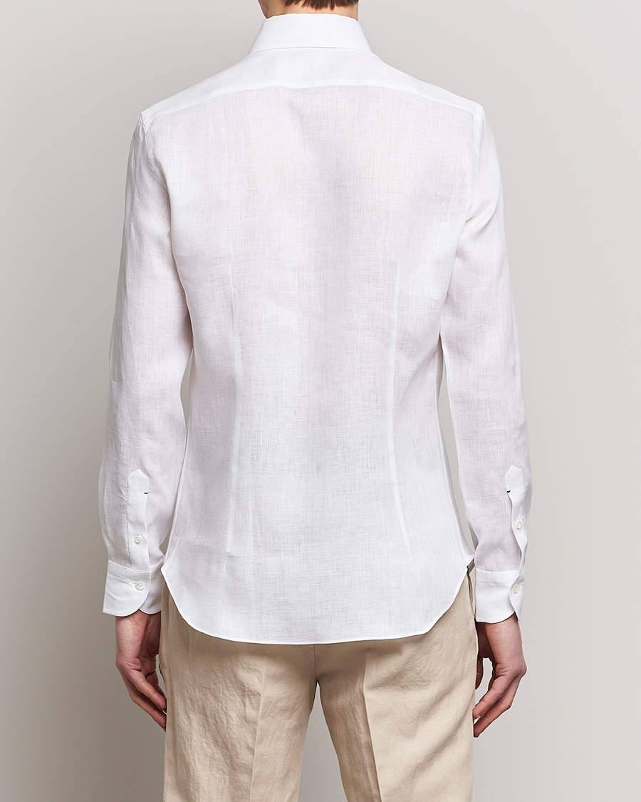 Herren | Hemden | Mazzarelli | Soft Linen Button Down Shirt White