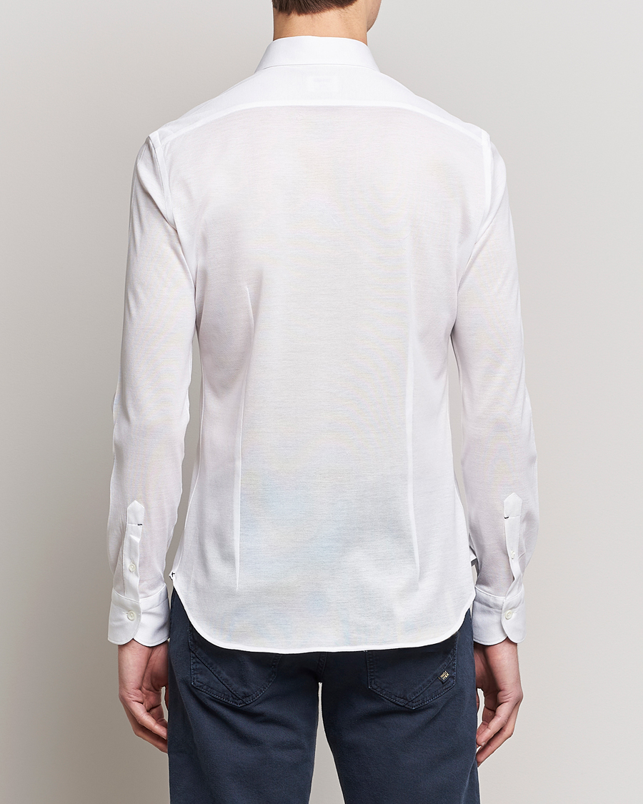 Herren | Hemden | Mazzarelli | Soft Washed Piquet Shirt White
