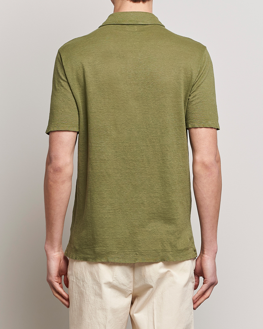 Herren | Poloshirts | Massimo Alba | Wembley Linen Polo Green Desert