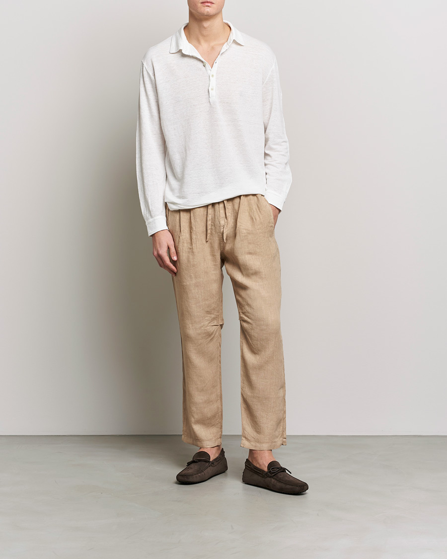 Herren | Hosen | Massimo Alba | Keywest Linen Drawstring Pants Sand