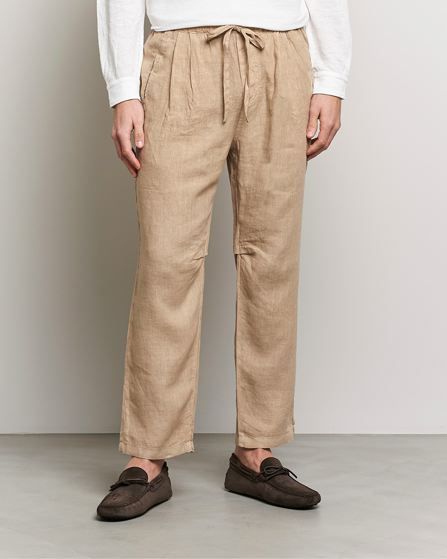 Herren | Hosen | Massimo Alba | Keywest Linen Drawstring Pants Sand