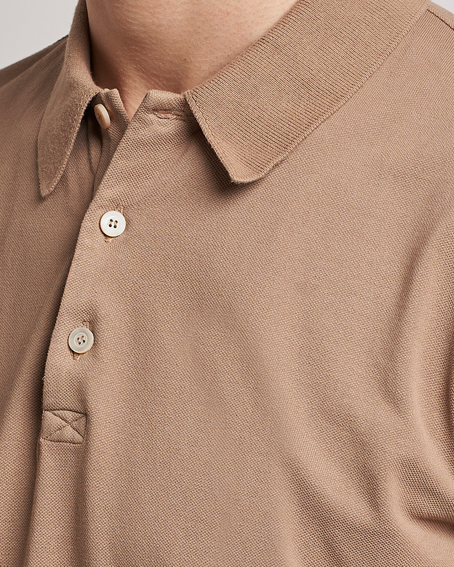 Herren | Poloshirts | Piacenza Cashmere | Portofino Short Sleeve Polo Beige