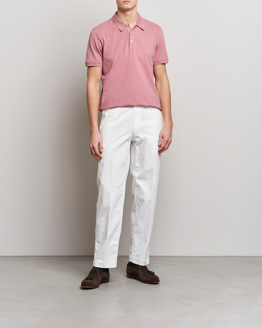 Herren | Poloshirts | Piacenza Cashmere | Portofino Short Sleeve Polo Rosa