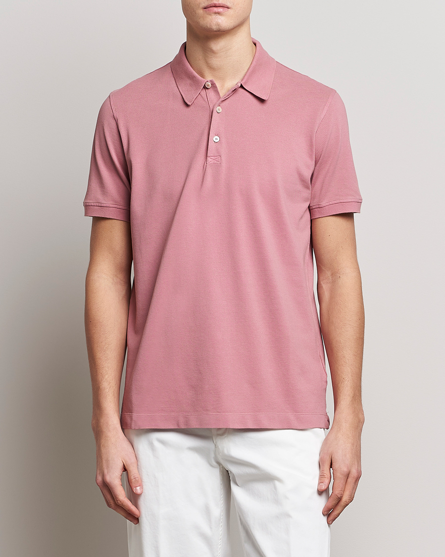 Herren | Poloshirts | Piacenza Cashmere | Portofino Short Sleeve Polo Rosa