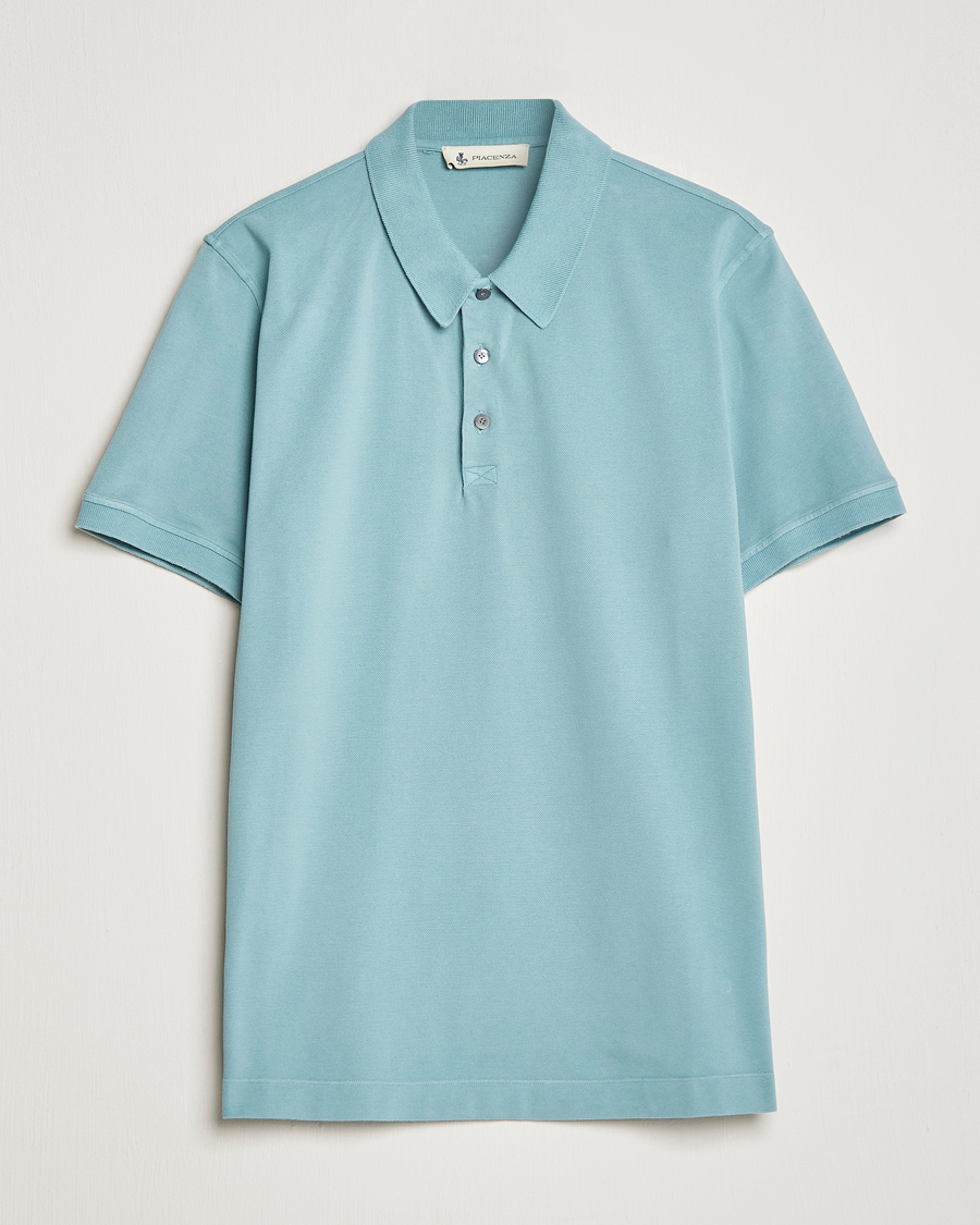 Herren | Poloshirts | Piacenza Cashmere | Portofino Short Sleeve Polo Light Blue
