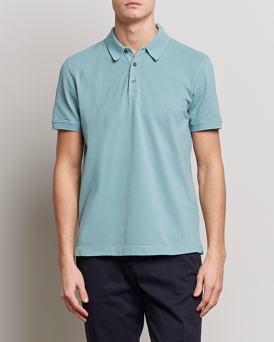 Herren | Poloshirts | Piacenza Cashmere | Portofino Short Sleeve Polo Light Blue