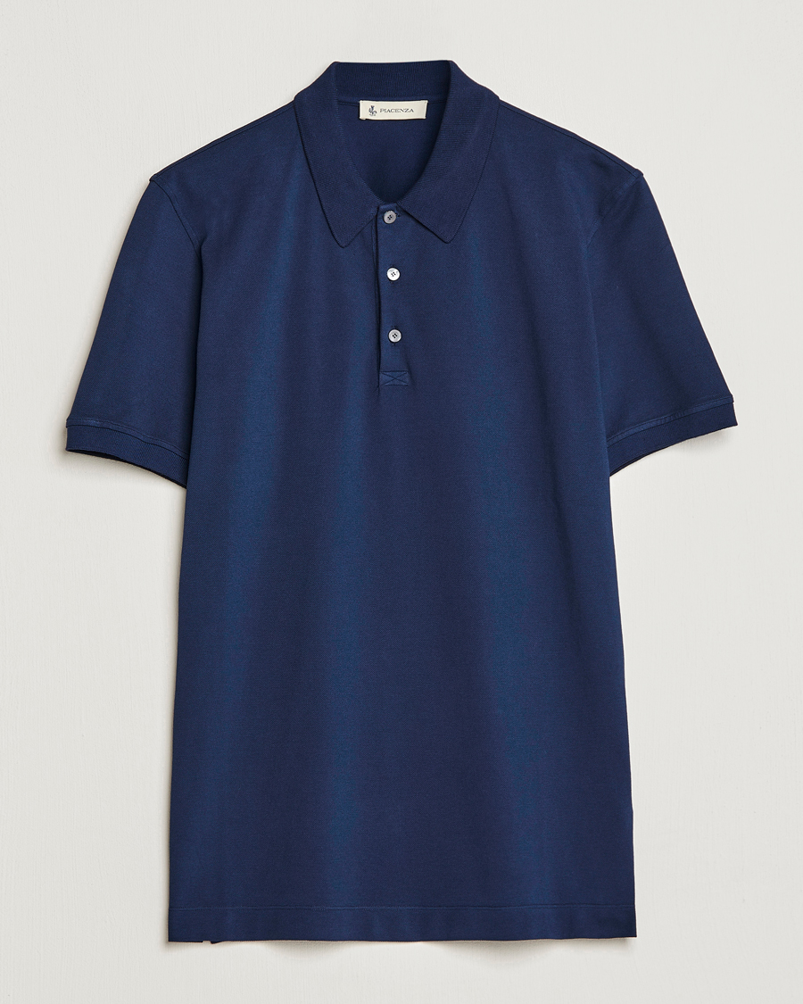 Herren | Poloshirts | Piacenza Cashmere | Portofino Short Sleeve Polo Navy