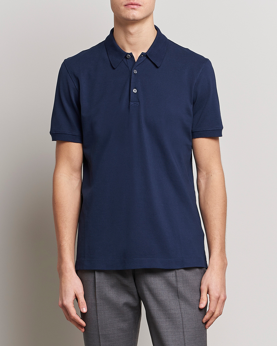 Herren | Poloshirts | Piacenza Cashmere | Portofino Short Sleeve Polo Navy